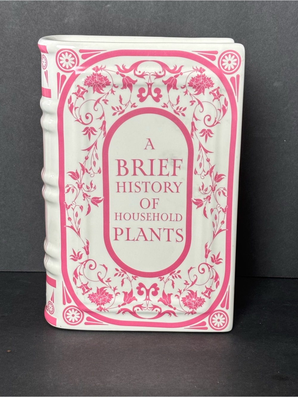 Viral  "A Brief History Of Household Plants" Book Shaped Ceramic Flower Vase